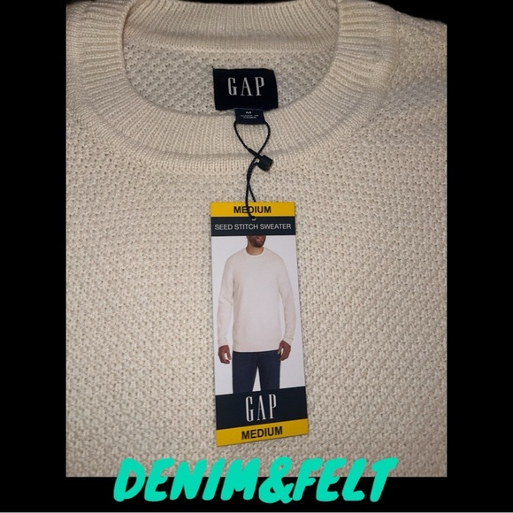 GAP Men's Long Sleeve Seed Stitch Crew Neck Ribbed Cuffs Sweater | NEW/NWT!!✅ - Picture 2 of 5